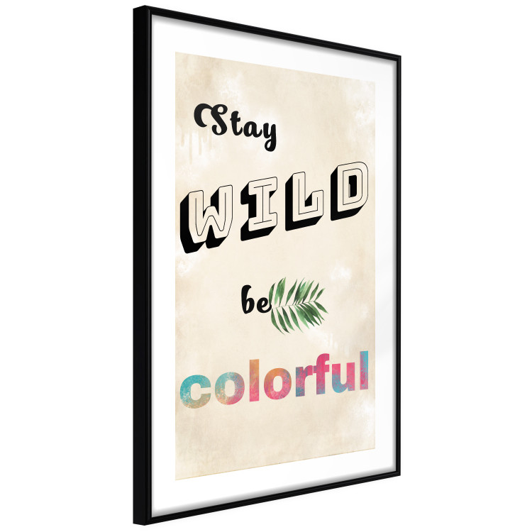 Poster Stay Wild Be Colorful - colorful English text on a beige background 128923 additionalImage 8