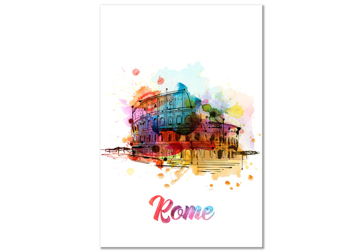 Canvas Colorful Rome (1-part) vertical - abstract colorful building 129323