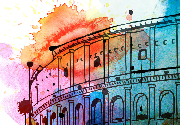 Canvas Colorful Rome (1-part) vertical - abstract colorful building 129323 additionalImage 4