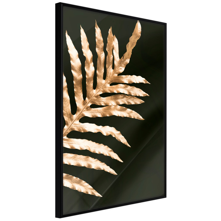 Wall Poster Magical Fern - golden fern leaf composition on a black background 130523 additionalImage 11