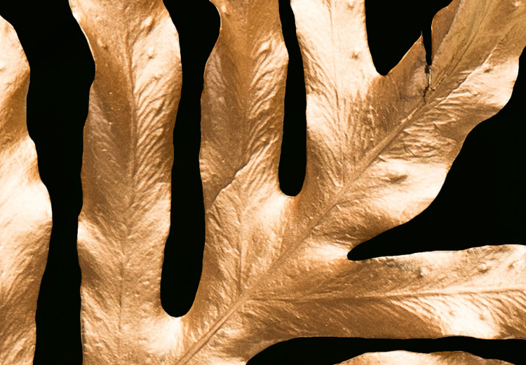 Wall Poster Magical Fern - golden fern leaf composition on a black background 130523 additionalImage 9