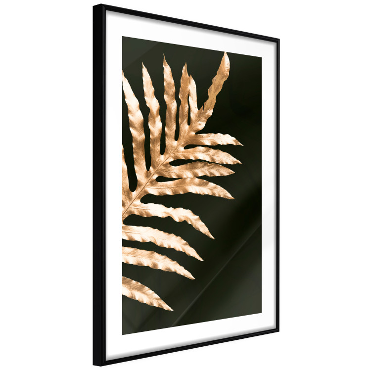 Wall Poster Magical Fern - golden fern leaf composition on a black background 130523 additionalImage 8
