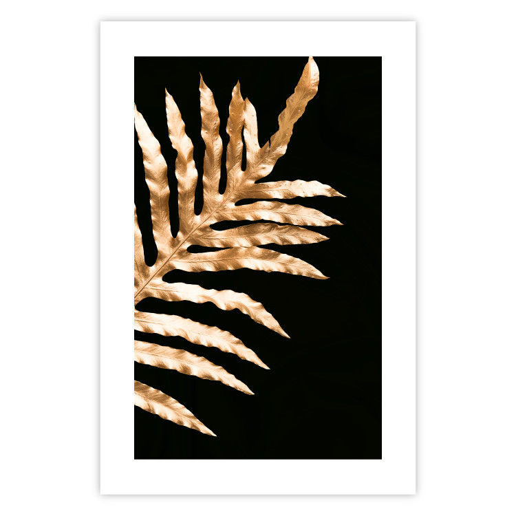 Wall Poster Magical Fern - golden fern leaf composition on a black background 130523 additionalImage 19