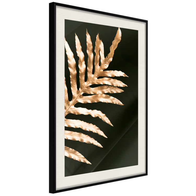 Wall Poster Magical Fern - golden fern leaf composition on a black background 130523 additionalImage 2