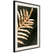 Wall Poster Magical Fern - golden fern leaf composition on a black background 130523 additionalThumb 2