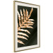 Wall Poster Magical Fern - golden fern leaf composition on a black background 130523 additionalThumb 3