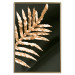 Wall Poster Magical Fern - golden fern leaf composition on a black background 130523 additionalThumb 17