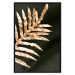 Wall Poster Magical Fern - golden fern leaf composition on a black background 130523 additionalThumb 16