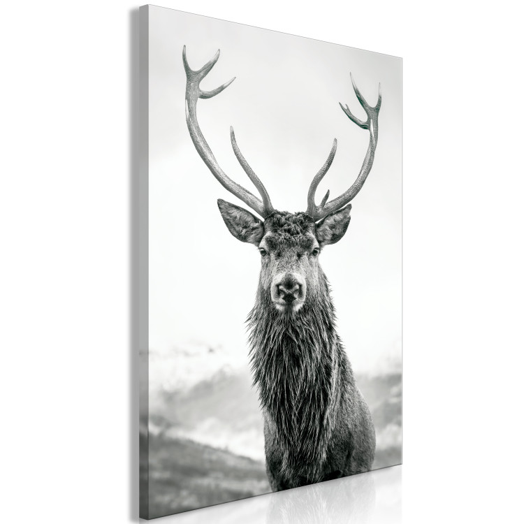 Canvas Lord of Autumn (1-piece) Vertical - black and white animal portrait 130723 additionalImage 2