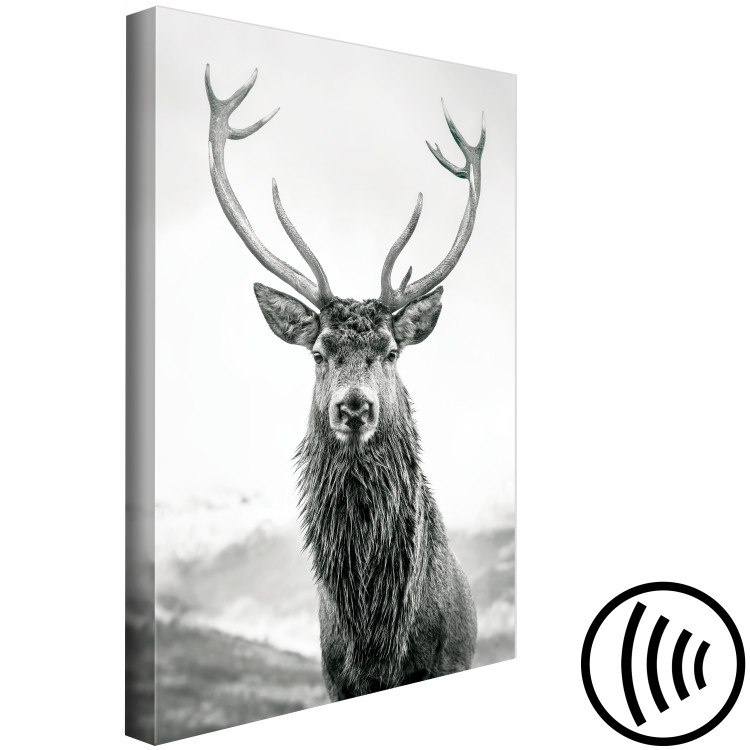 Canvas Lord of Autumn (1-piece) Vertical - black and white animal portrait 130723 additionalImage 6