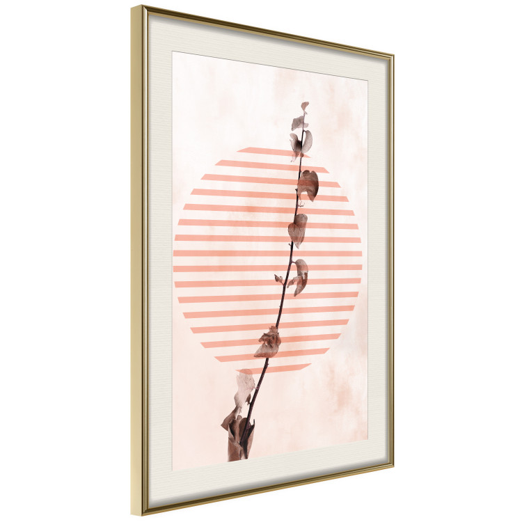 Poster Scrawny Branch - plant in a circle with stripes in an abstract motif 131823 additionalImage 4