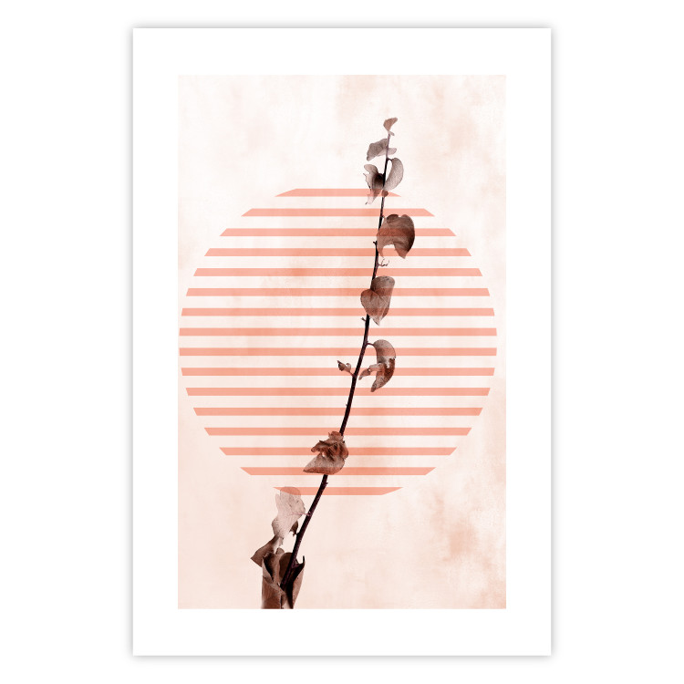 Poster Scrawny Branch - plant in a circle with stripes in an abstract motif 131823 additionalImage 19
