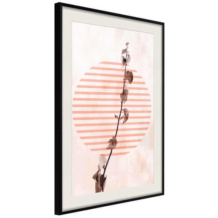 Poster Scrawny Branch - plant in a circle with stripes in an abstract motif 131823 additionalImage 3