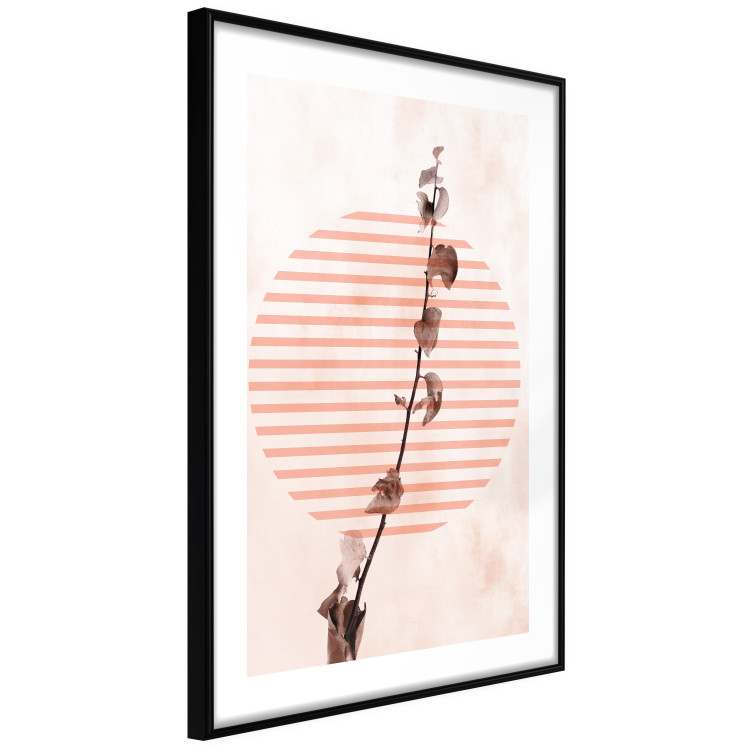 Poster Scrawny Branch - plant in a circle with stripes in an abstract motif 131823 additionalImage 2