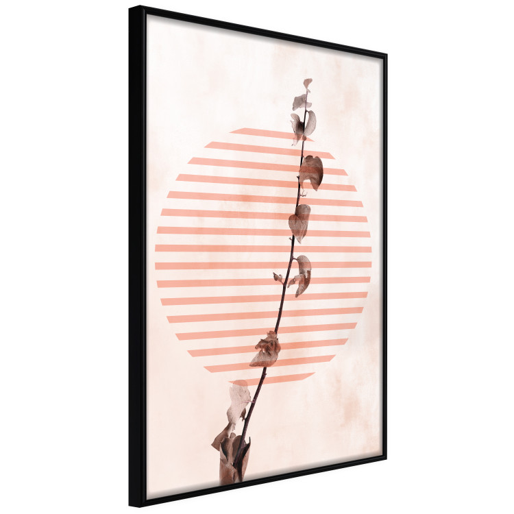 Poster Scrawny Branch - plant in a circle with stripes in an abstract motif 131823 additionalImage 5