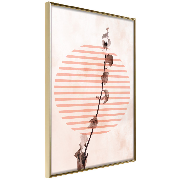Poster Scrawny Branch - plant in a circle with stripes in an abstract motif 131823 additionalImage 8