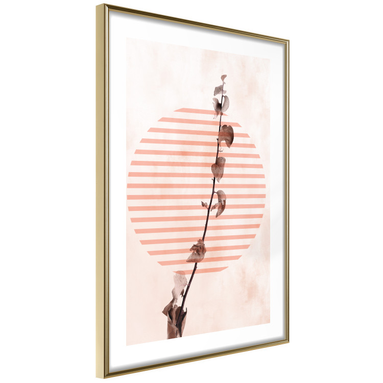 Poster Scrawny Branch - plant in a circle with stripes in an abstract motif 131823 additionalImage 4