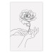 Wall Poster Gentle Touch - black line art of hands and flowers on a solid background 131923