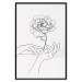 Wall Poster Gentle Touch - black line art of hands and flowers on a solid background 131923 additionalThumb 27