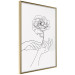 Wall Poster Gentle Touch - black line art of hands and flowers on a solid background 131923 additionalThumb 12