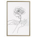 Wall Poster Gentle Touch - black line art of hands and flowers on a solid background 131923 additionalThumb 25