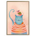 Wall Poster Good Friends - funny blue cat and pink mouse on a light background 135723 additionalThumb 6