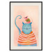 Wall Poster Good Friends - funny blue cat and pink mouse on a light background 135723 additionalThumb 3