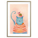 Wall Poster Good Friends - funny blue cat and pink mouse on a light background 135723 additionalThumb 2
