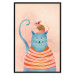 Wall Poster Good Friends - funny blue cat and pink mouse on a light background 135723 additionalThumb 5