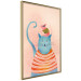 Wall Poster Good Friends - funny blue cat and pink mouse on a light background 135723 additionalThumb 22