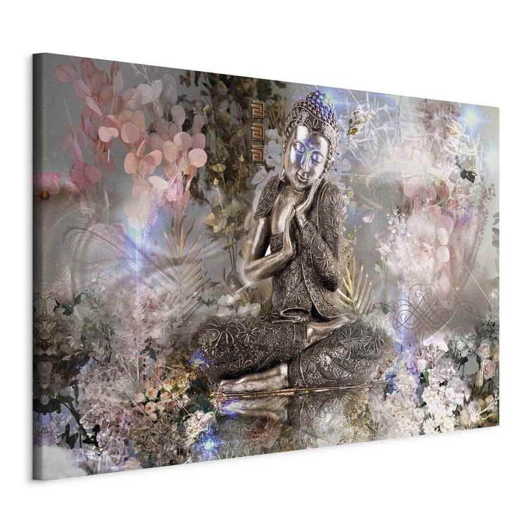 Canvas Prayer in the Garden (1-piece) Wide - Buddha in glamour style 136023 additionalImage 2