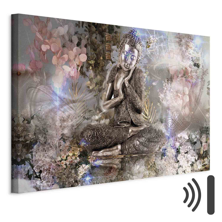 Canvas Prayer in the Garden (1-piece) Wide - Buddha in glamour style 136023 additionalImage 8