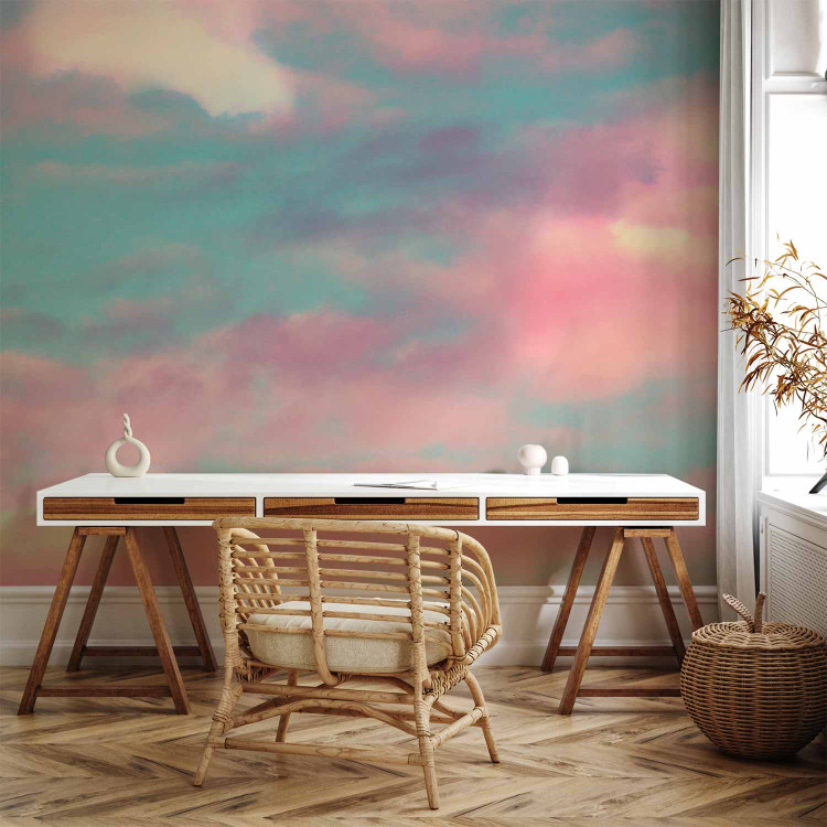 Wall Mural Colorful clouds - Blue sky with pink and white clouds 136323 additionalImage 4