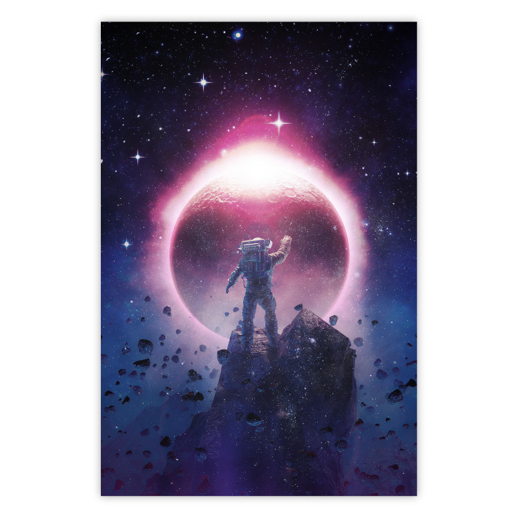 Wall Poster Close Encounter - fantasy with an astronaut against stars and the moon 137523
