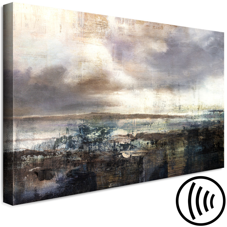 Canvas Art Print Dark Land (1-piece) Wide - abstraction in shades of brown 138823 additionalImage 6
