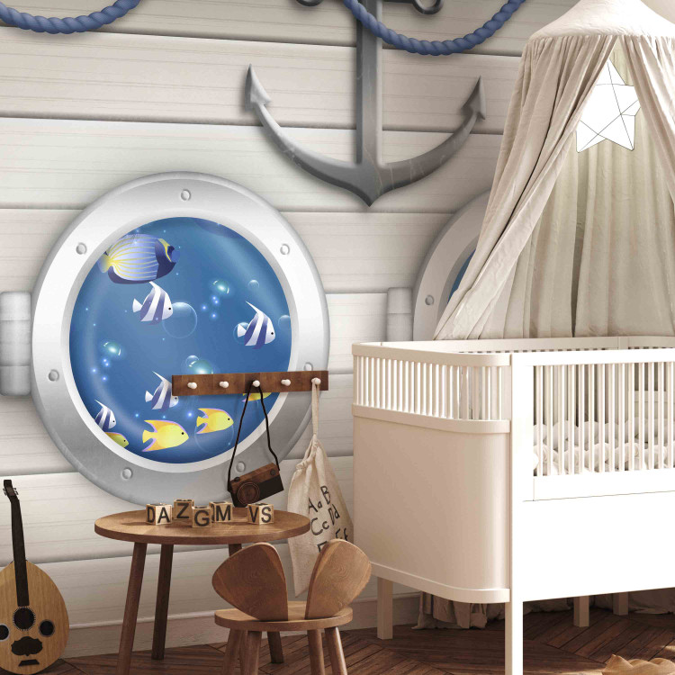 Wall Mural Sailor's adventure - colourful fish and white ship motif for children 143223 additionalImage 5