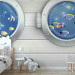 Wall Mural Sailor's adventure - colourful fish and white ship motif for children 143223 additionalThumb 6