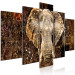 Canvas Golden Elephant (5-piece) Wide - massive animal and abstraction in the background 143423 additionalThumb 2