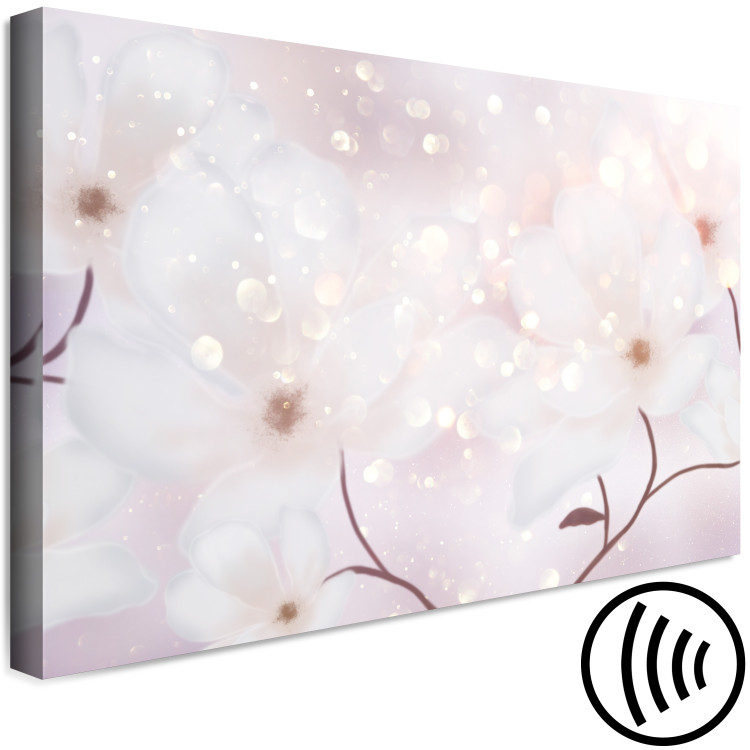 Canvas Radiant Flowers (1-piece) Wide - plants in pink glow 143723 additionalImage 6