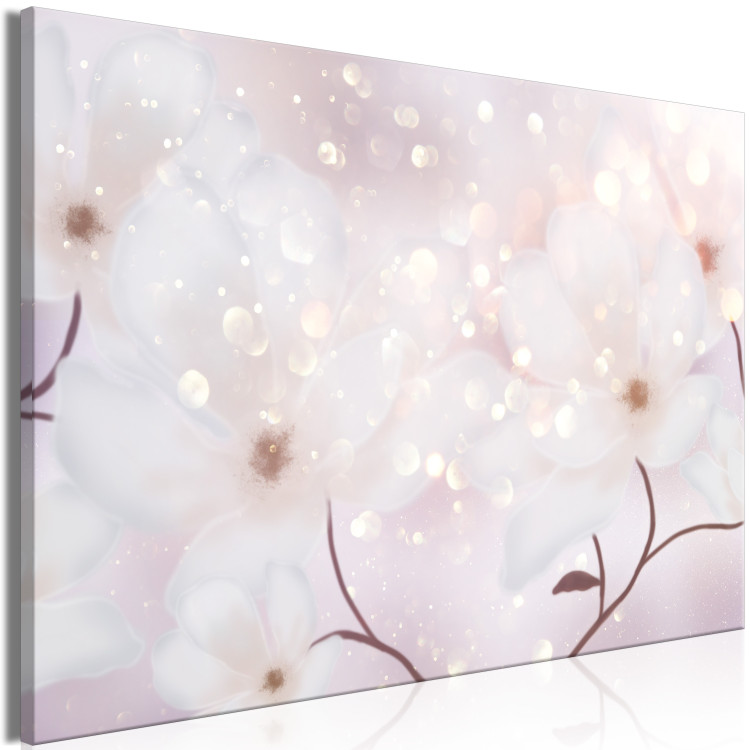 Canvas Radiant Flowers (1-piece) Wide - plants in pink glow 143723 additionalImage 2
