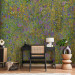 Wall Mural Painted meadow - abstract with a composition of blue and yellow flowers 143823 additionalThumb 4