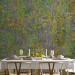 Wall Mural Painted meadow - abstract with a composition of blue and yellow flowers 143823 additionalThumb 6