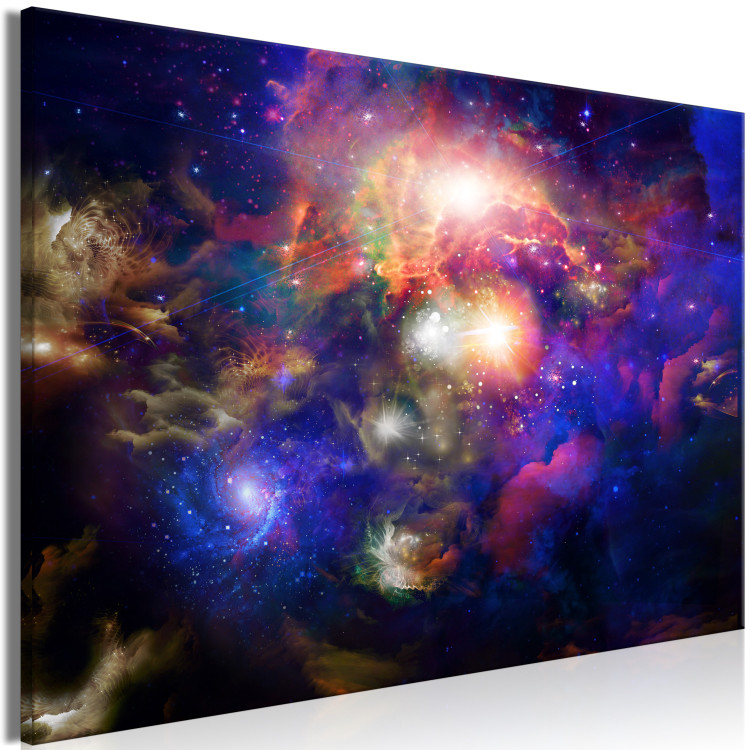 Canvas Art Print Luminous Planets (1-piece) - colorful landscape amidst starlight 145123 additionalImage 2