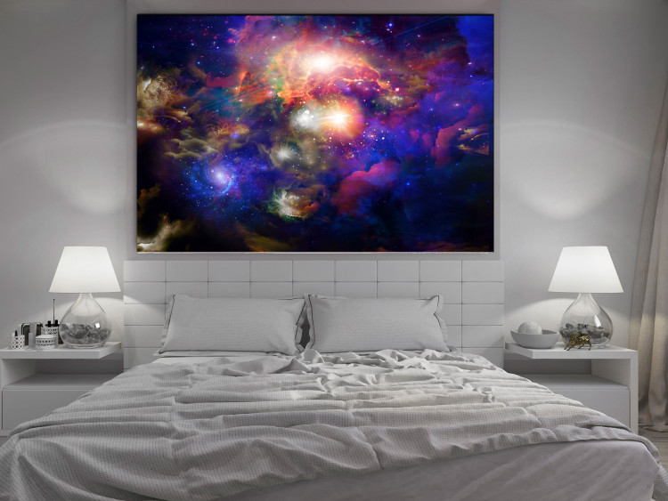 Canvas Art Print Luminous Planets (1-piece) - colorful landscape amidst starlight 145123 additionalImage 3