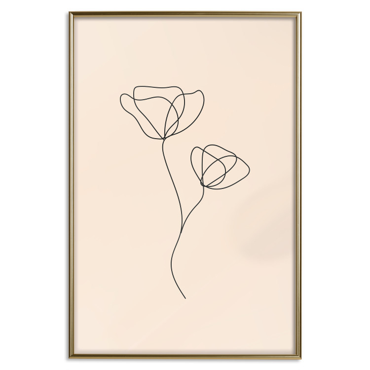 Poster Linear Flower - Delicate Minimalist Composition on a Beige Background 146323 additionalImage 20