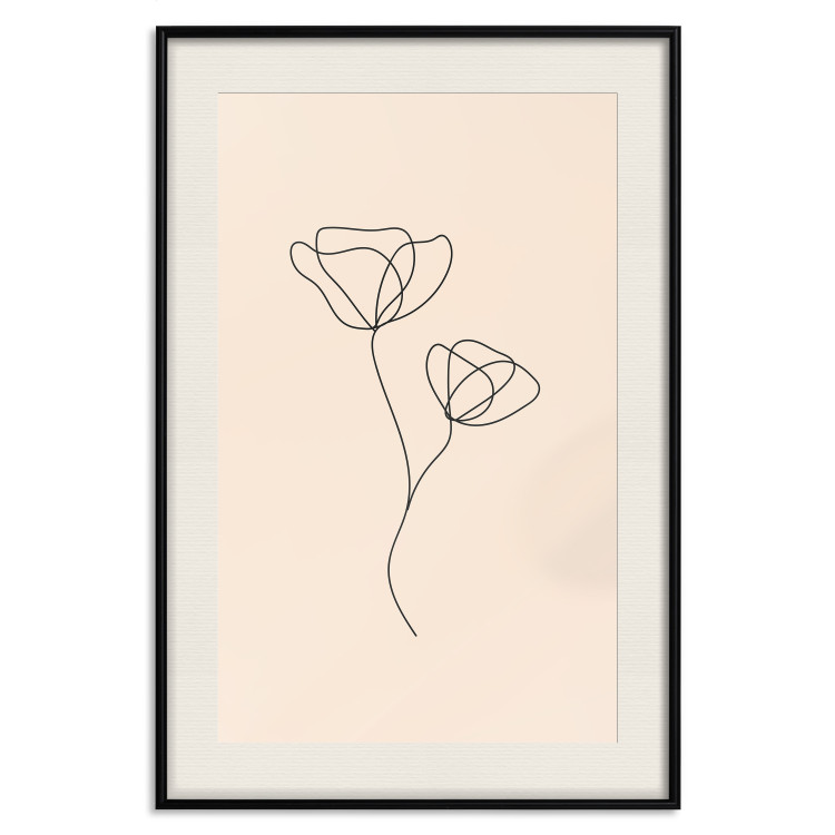 Poster Linear Flower - Delicate Minimalist Composition on a Beige Background 146323 additionalImage 26