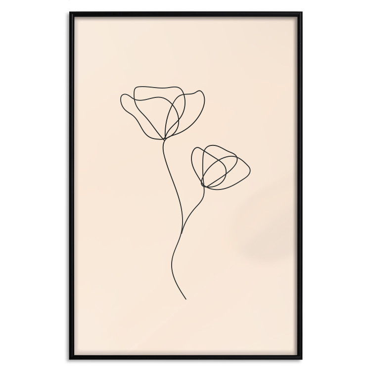 Poster Linear Flower - Delicate Minimalist Composition on a Beige Background 146323 additionalImage 18