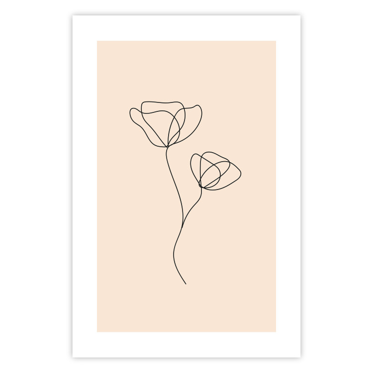 Poster Linear Flower - Delicate Minimalist Composition on a Beige Background 146323 additionalImage 19