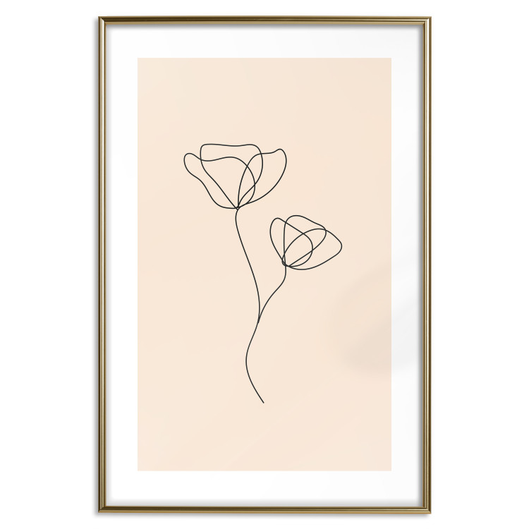 Poster Linear Flower - Delicate Minimalist Composition on a Beige Background 146323 additionalImage 27