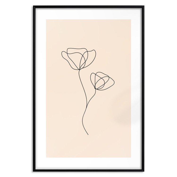 Poster Linear Flower - Delicate Minimalist Composition on a Beige Background 146323 additionalImage 24